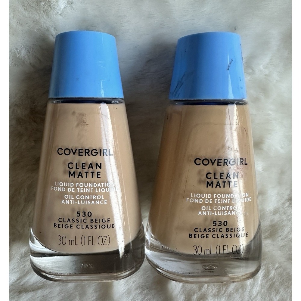 2 Pack Covergirl Clean Matte Liquid Foundation, 530 Classic Beige , 1oz